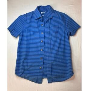 Arizona Jeans Co Boys Size 8 Button Up Shirt - Blue Short Sleeve Shirt Boys 8